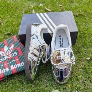 Adidas Wales Bonner X Samba silver metallic sneakers